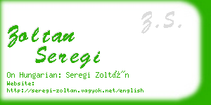 zoltan seregi business card